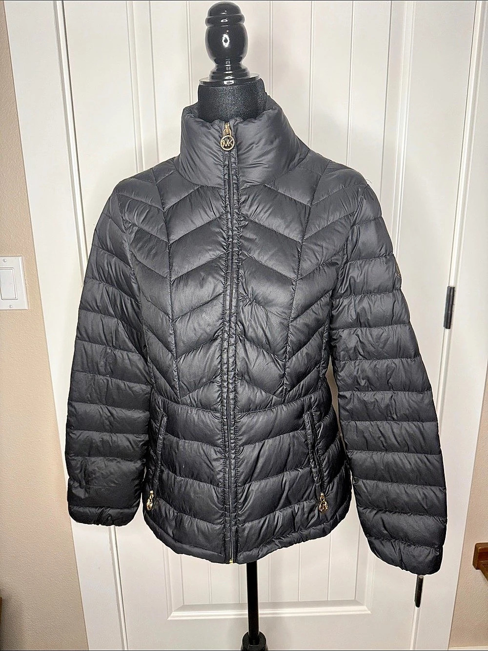 Michael Kors Packable Quilted Puffer Jacket Black Medium